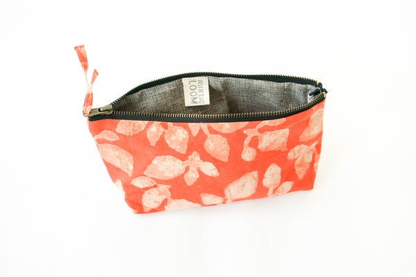 Gift Set: Orange Leaf Zipper Pouch