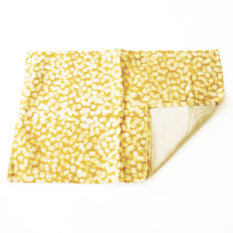 Linen Placemat Maize Gold Dot Hand Batik Block Printed Set of 4