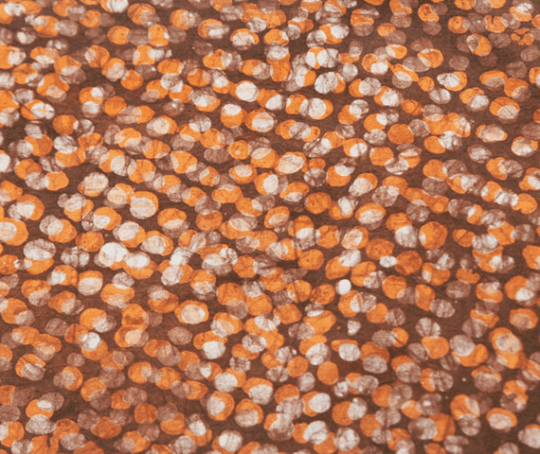 Modern Orange Dot Batik Block Print Cotton Toss Pillow