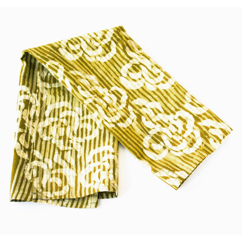 Maize Gold Yellow Sea Swirls Cotton Tea Towel