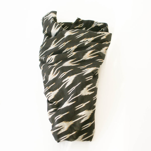 Black Tulip Ikat Cotton Baby Swaddle