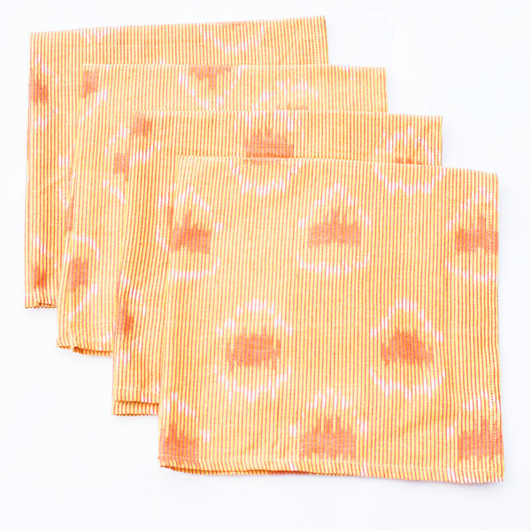 Peach  Cotton Ikat Napkin Set of 4