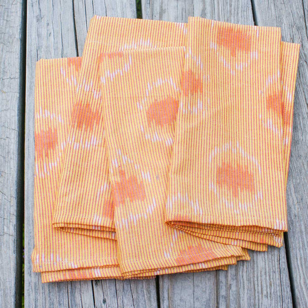 Peach Cotton Ikat Napkin Set of 4