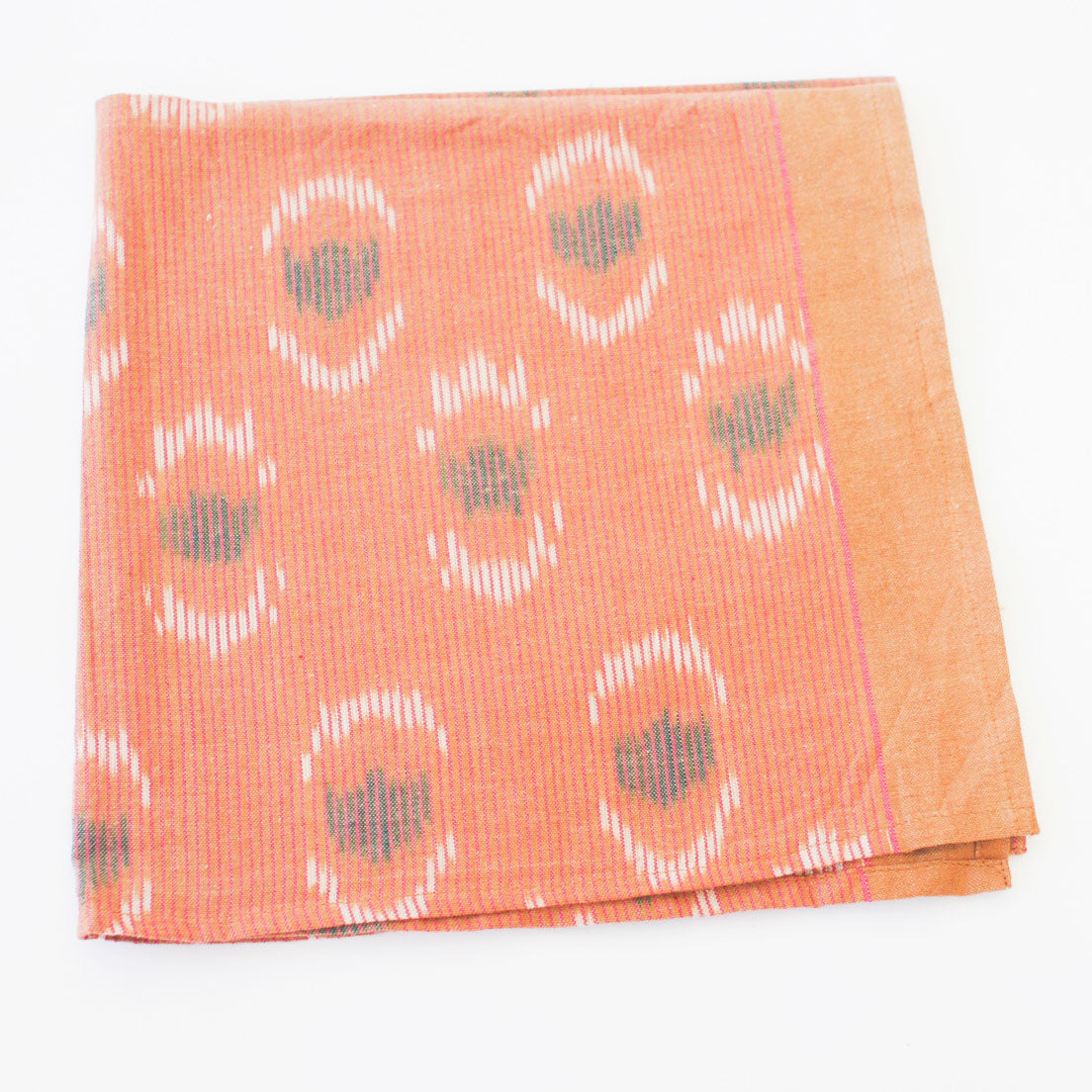 Blush Peacock Ikat Cotton Cloth Dinner Napkins Set of 4