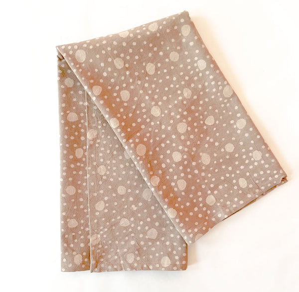 Beige Cosmic Dot Cotton Blockprinted Tea Towel