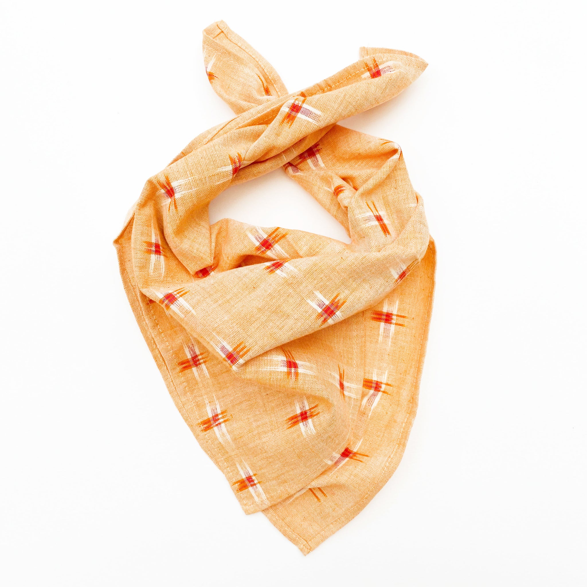 Orange Cream Dash Diagonal Stripe Bandana