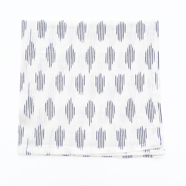 White Modern Dot Hand Dyed Ikat Bandana