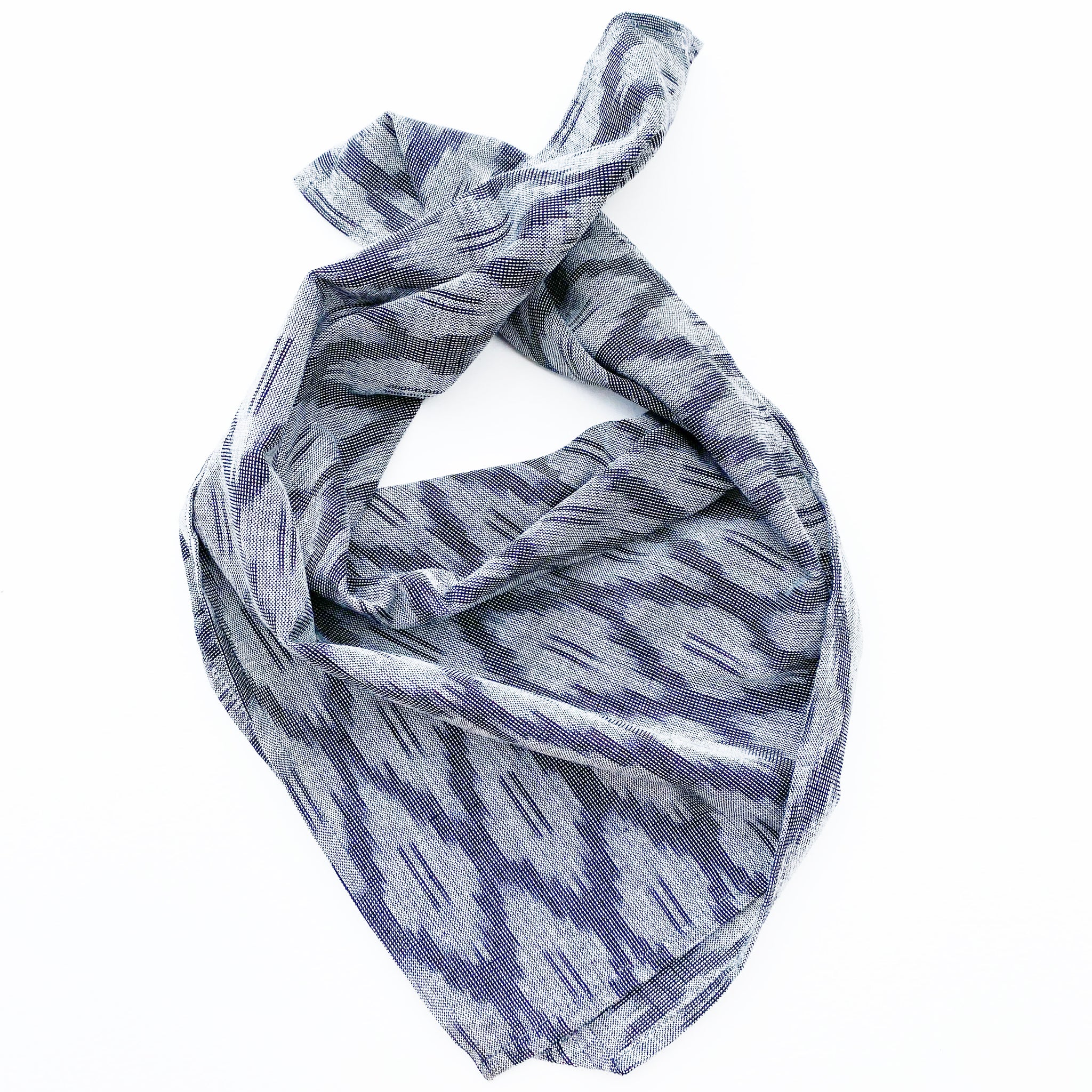 Grey Ogee Hand Dyed Ikat Bandana Ethically Sourced