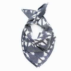 Grey Ikat Triangle Hand Dyed Woven Bandana