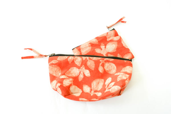 Gift Set: Orange Leaf Zipper Pouch