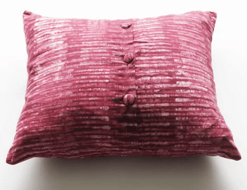 Decorative Throw Pillow Red Stripe Handprinted Batik Block Print