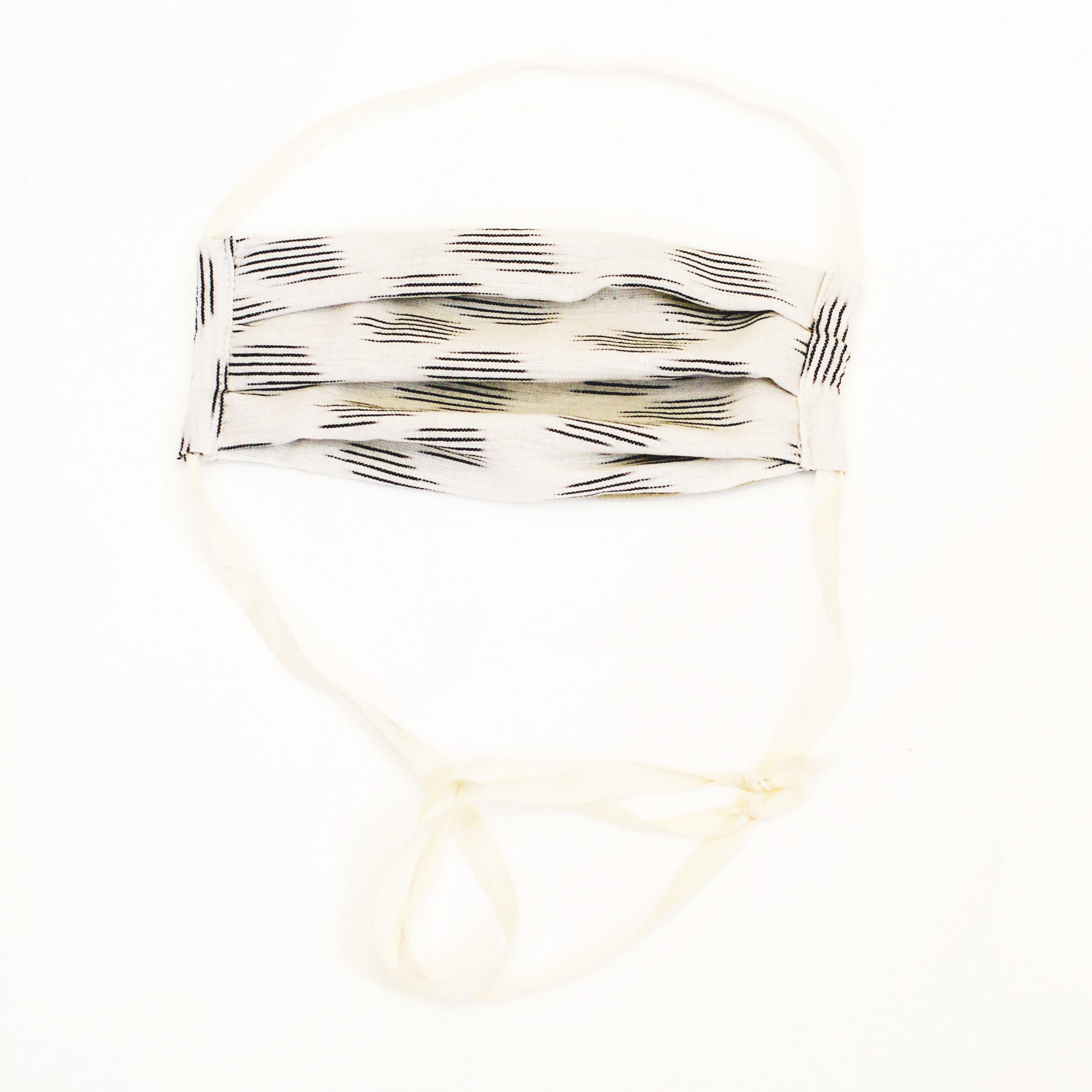 White Modern Dot Ikat Cotton Face Mask