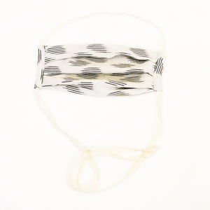 White Modern Dot Ikat Cotton Face Mask