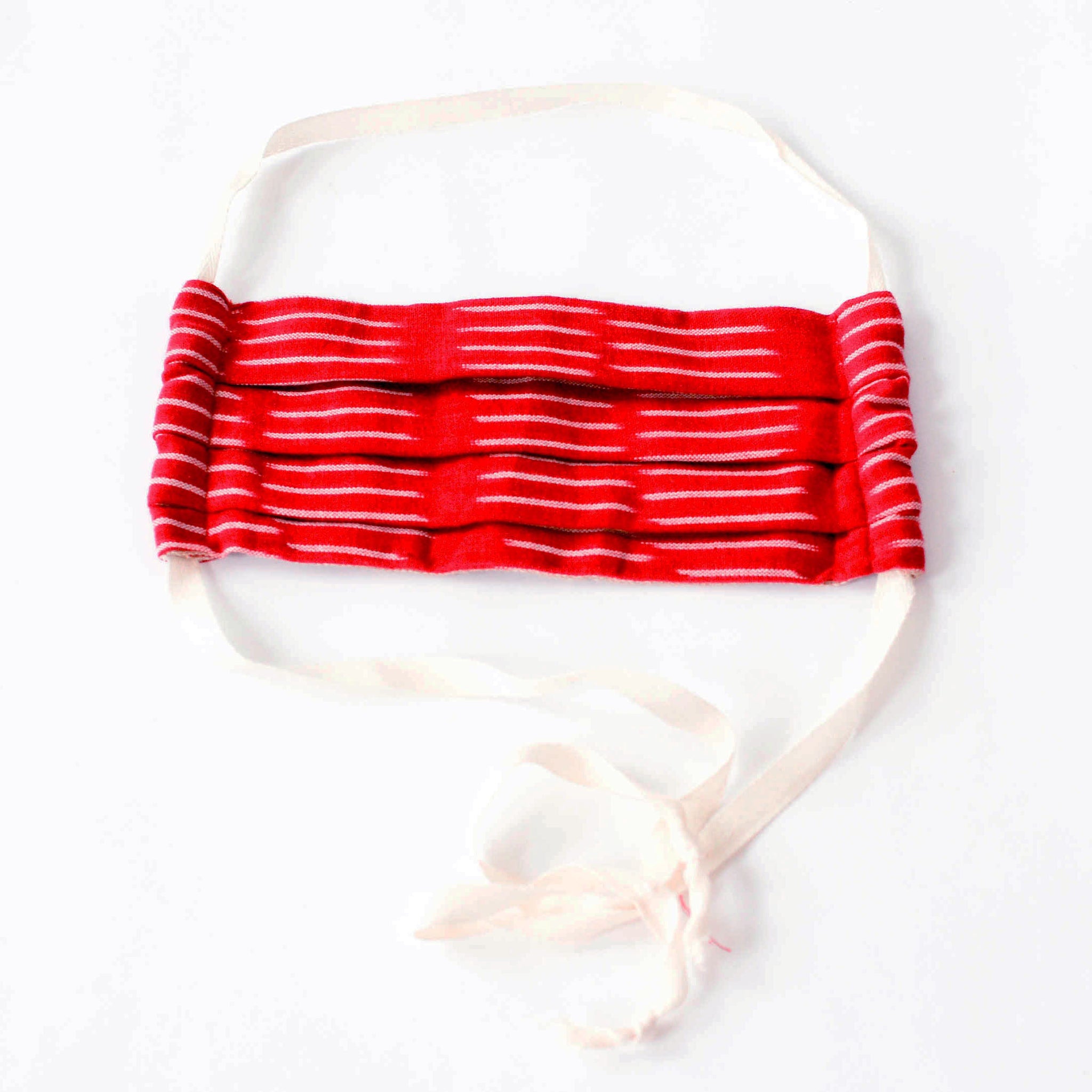 Red Ikat Stripe Reusable Cloth Face Mask