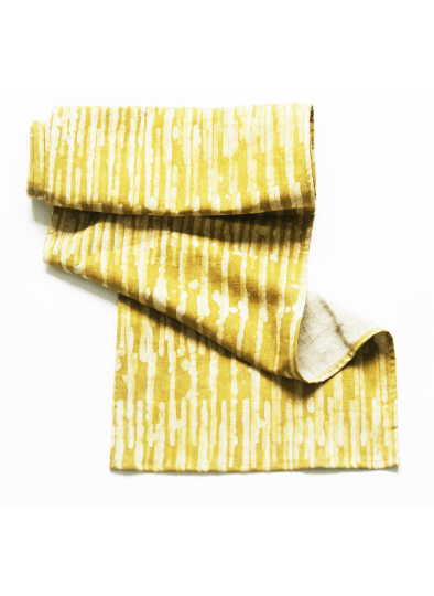 Maize Yellow Gold Stripe Linen Table Runner