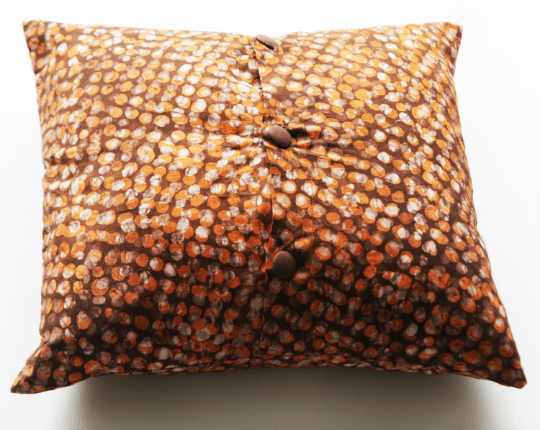 Modern Orange Dot Batik Block Print Cotton Toss Pillow