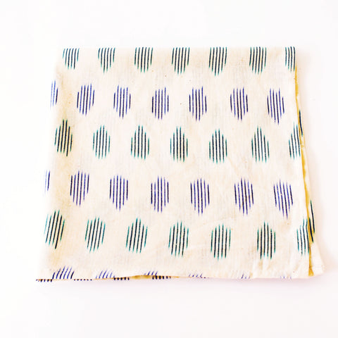 White Blue Green Modern Dot Handwoven Ikat Dinner Napkin Set of 4