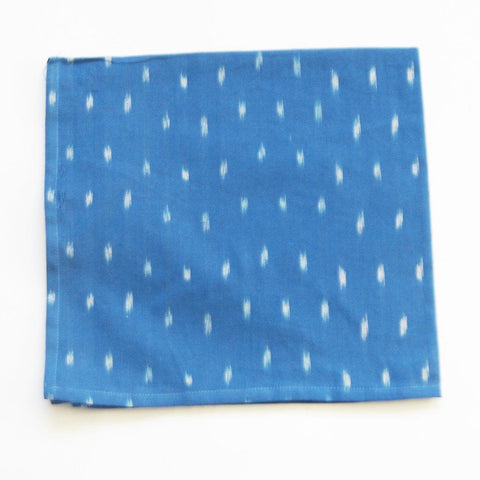 Cobalt Blue Dash Ikat Cloth Dinner Napkin Set of 4