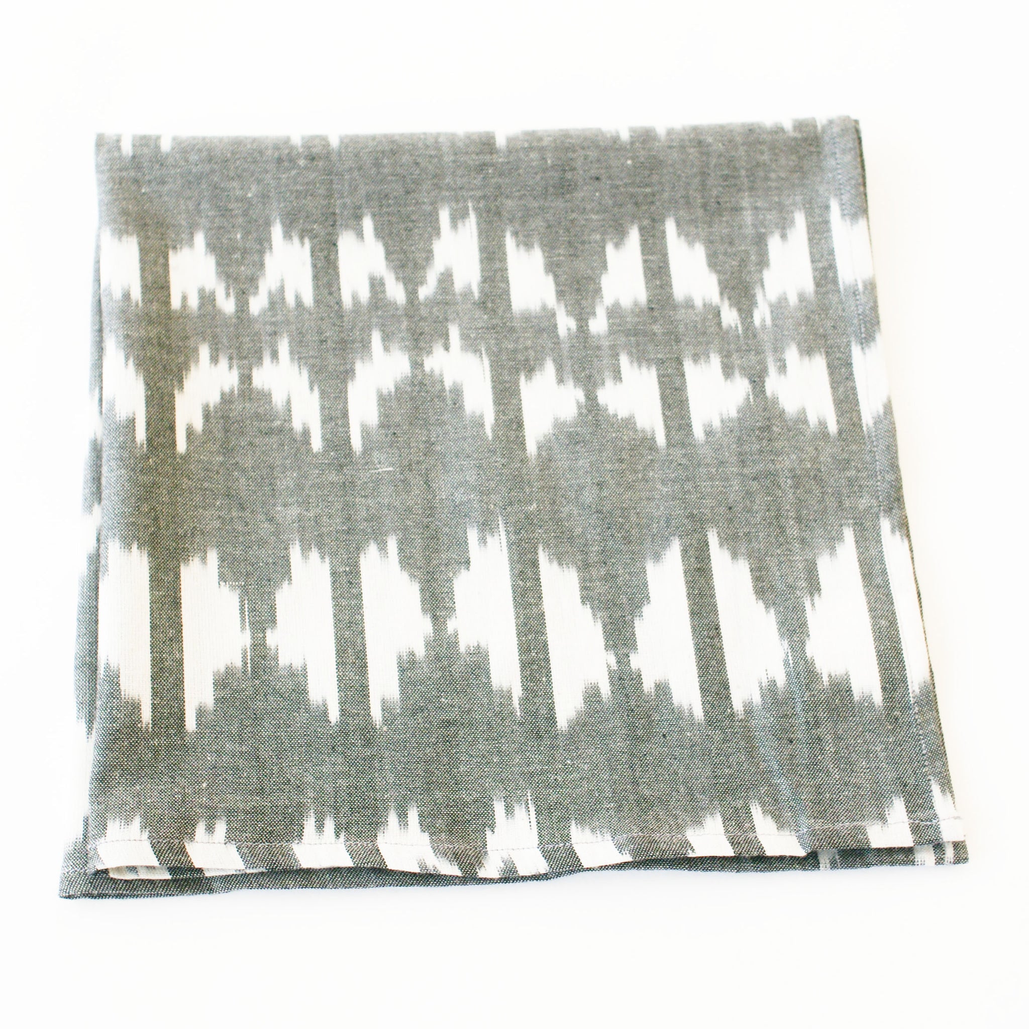 Grey Ikat Triangle Cloth Dinner Napkin Set of 4