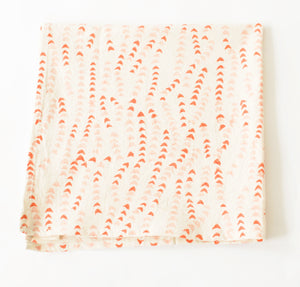 Orange, Pink, White  Leaf Vine Cotton Blockprinted Dinner Napkin Set