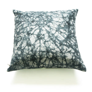 Black Splatter Paint African Batik Linen 22 x 22 Square Pillow