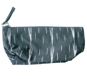 Black Arrow Stripe Ikat Triangle Stripe Large Zipper Pouch