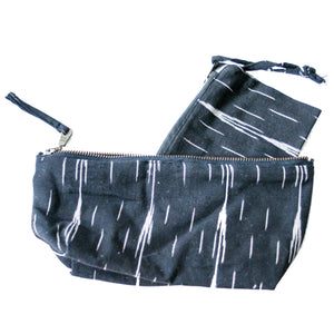 Gift Set: Black Arrow Stripe Ikat Zipper Pouch