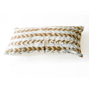 Brown Chevron Lumbar Toss Pillow