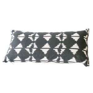 Black Triangle Ikat Lumbar Toss Pillow