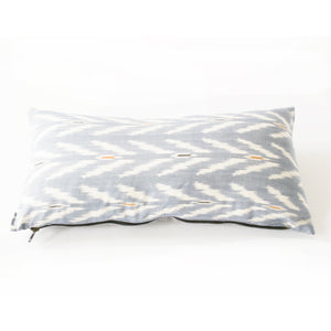 Periwinkle Blue Ikat Tulip Lumbar Pillow Cover
