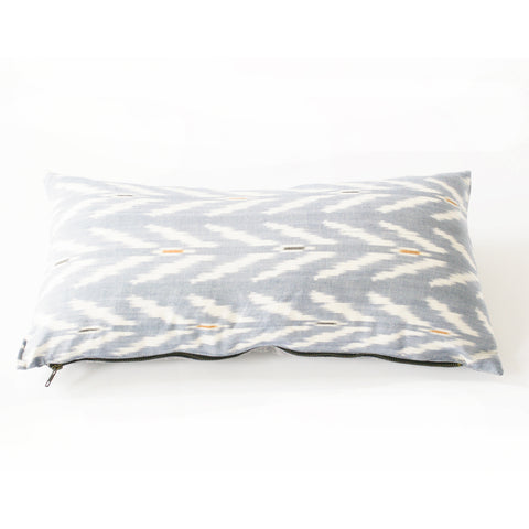 Periwinkle Blue Ikat Tulip Lumbar Pillow Cover
