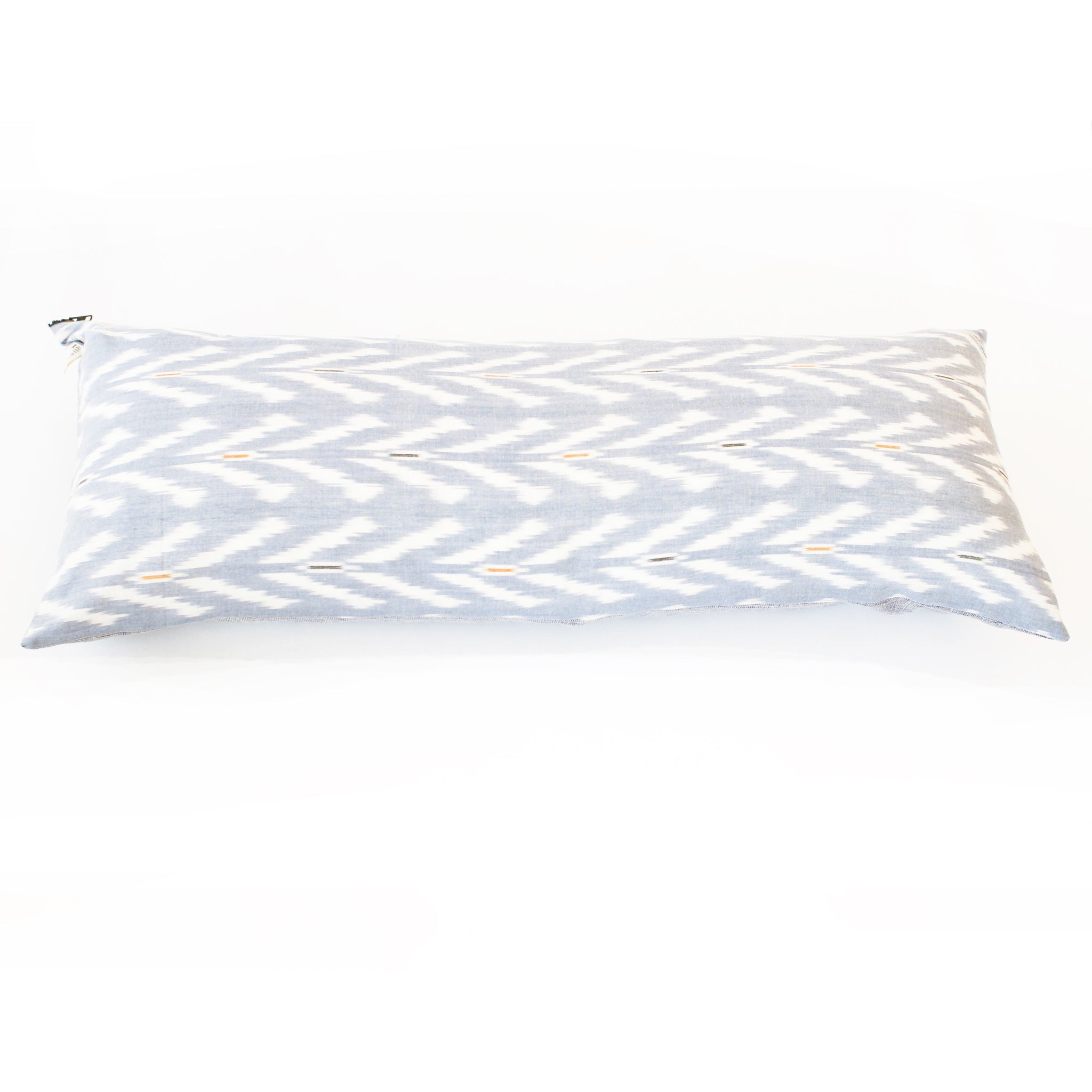 Periwinkle Blue Grey  Ikat Jumbo Lumbar Toss Pillow 14 x 36