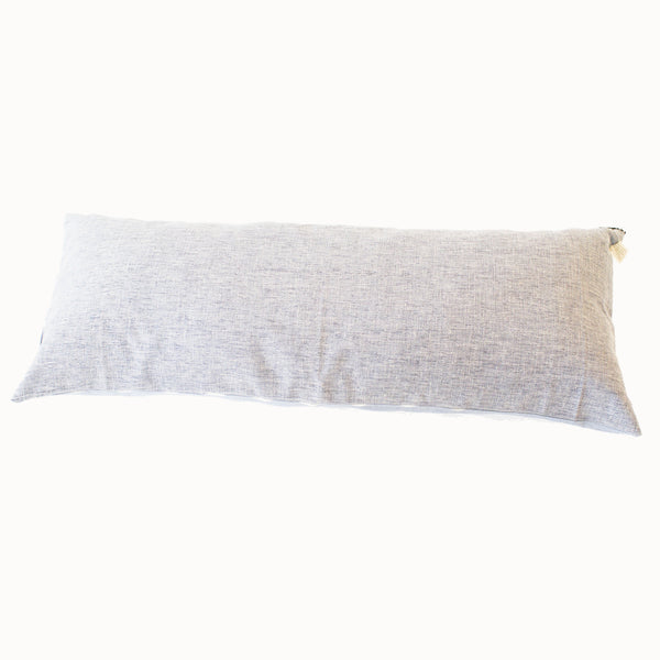 Grey Triangle Ikat Jumbo Lumbar Toss Pillow Ethically Sourced