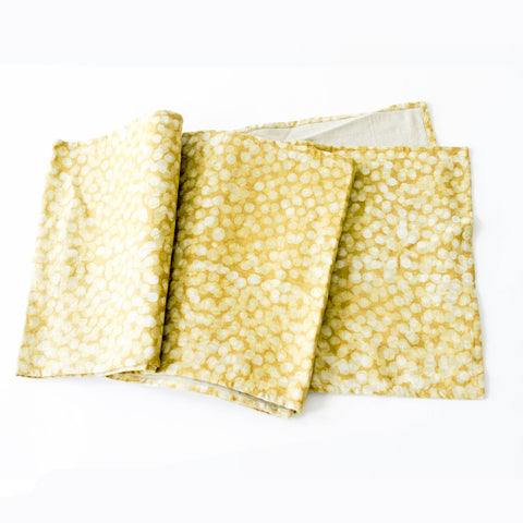 Maize Gold Dot Table Runner Hand Blockprinted