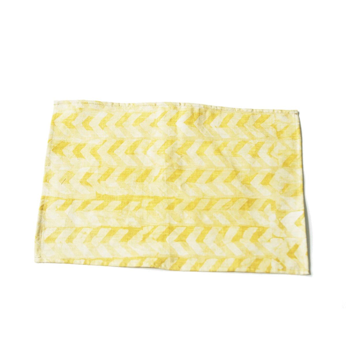 SOLD OUT Linen Placemat Maize Gold Chevron Hand Batik Block Printed Set of 4