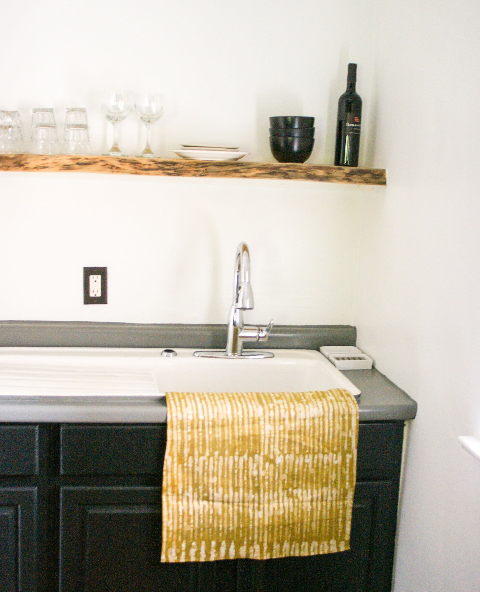 Maize Gold Linen Batik Kitchen Towel