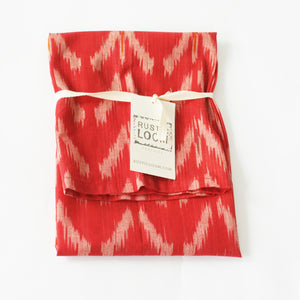Orange Tulip Cotton Ikat Woven Tea Towel