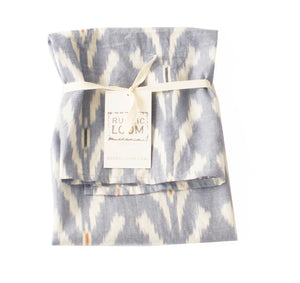 Periwinkle Blue Tulip Cotton Ikat Woven Tea Towel