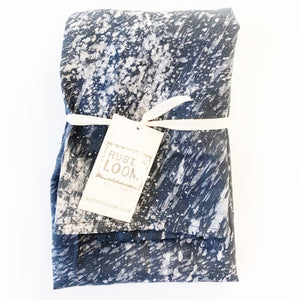 SOLD OUT: Black Grey Splatter Paint Batik Linen Kitchen Tea Towel