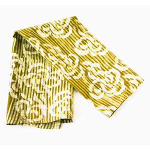 Maize Gold Yellow Sea Swirls Cotton Tea Towel