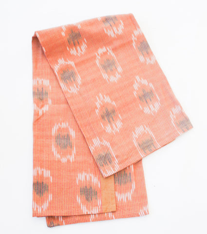 Blush Peacock Cotton Ikat Woven Tea Towel