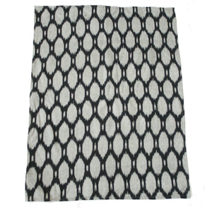 Black Oval Cotton Ikat Tea Towel