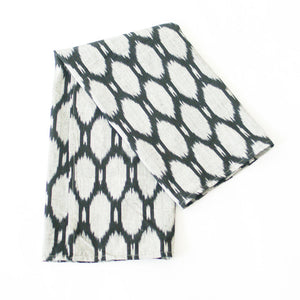 White Oval Cotton Ikat Tea Towel