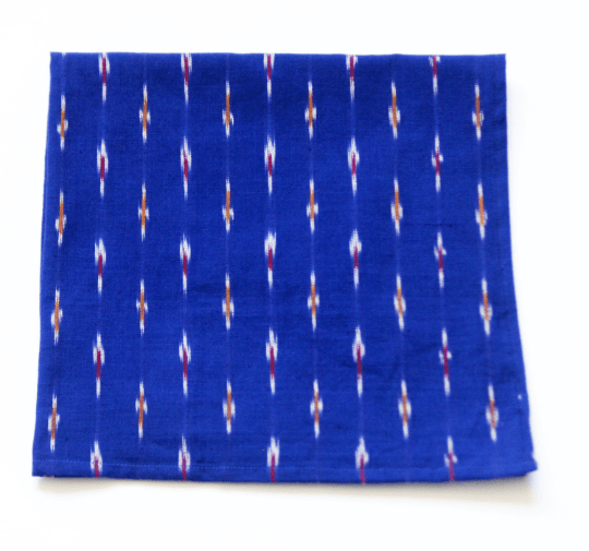 Ultramarine Blue Ikat Stripe Table Napkin Set