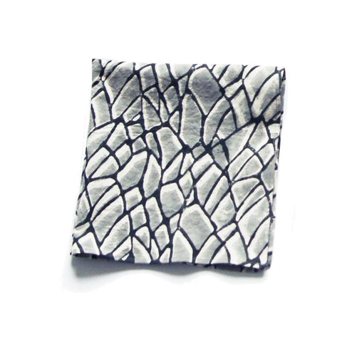 Cotton Block Print Dinner Napkins Grey Branch Set of 4