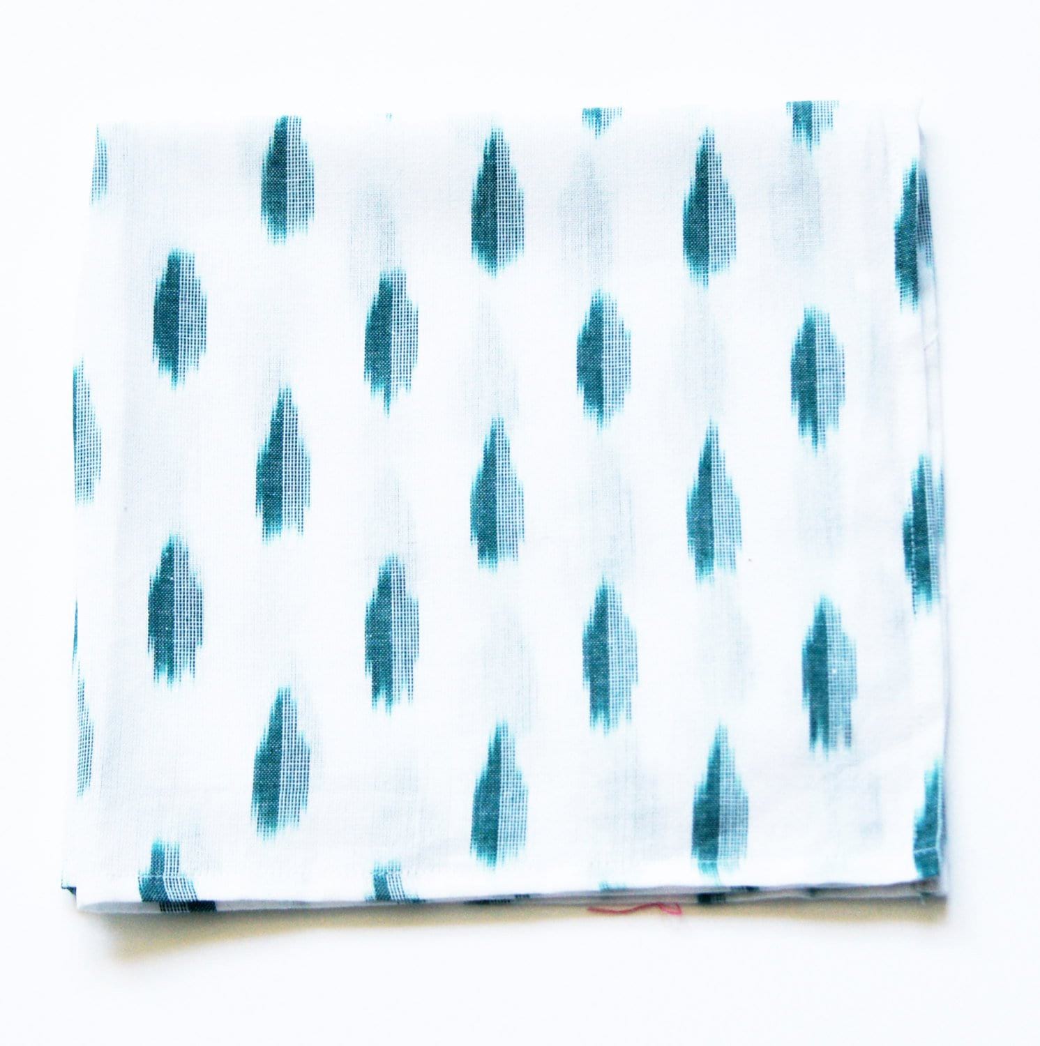 SOLD OUT: White Green Leaf Ikat Dinner Napkin Set of 2