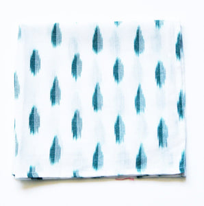SOLD OUT: White Green Leaf Ikat Dinner Napkin Set of 2
