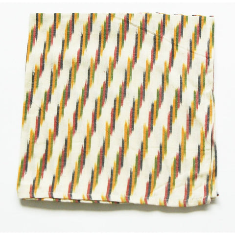 Cream Multi Color Stripe Ikat Dinner Napkins Set of 4