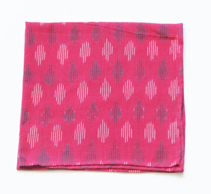 Handwoven Ikat Dot Hot Pink Cloth Dinner Napkin