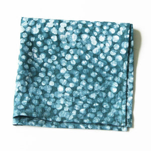 SOLD OUT Teal Blue Dot Cloth Napkin Set Hand Batik Block Printed